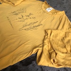 Yellow Wild Flowers Crop Top